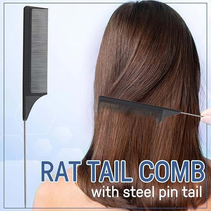 Professional Rat Tail Styling Comb with Steel Pin